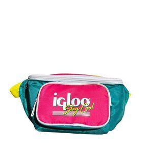 Retro 80s 90s Igloo Cooler Fanny Pack Neon Belt Bag Insulated Festival Beach